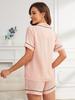 Dam Sommar Pyjamas Set: Kortärmad enfärgad hemmashorts