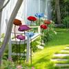 2Pcs Weather-resistant Outdoor Iron Art Flowers Rustproof Floral Sculpture  Outdoor Decor