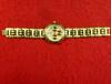 [USED] EC491) Fully functional STERAZZO Gold watch with 24:00 hour hand display for Sundays