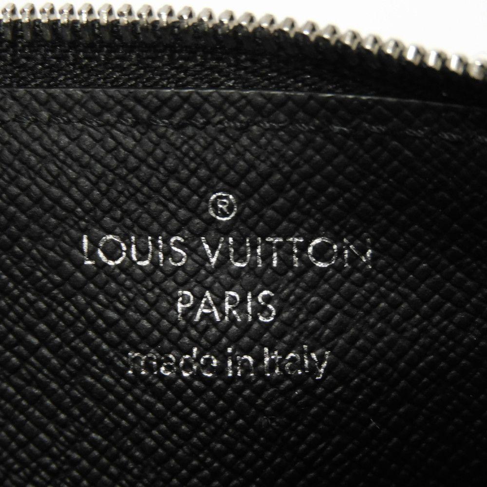 Used 12564 Coin Card Holder M62914 7943 LV Logo Black Card Case Compact Wallet Taiga Noir Men's from Japan AUTHENTIC