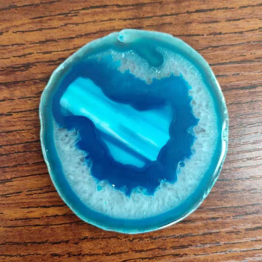 1pcs 70-90g Red Blue Purple Crystal AGATE SLAB Geode Amethyst Crystal Mineral Coaster Electroplated Edging Geode Agate Slice