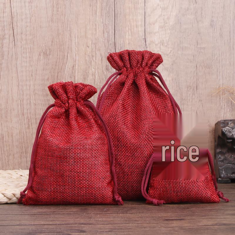 Ready Stock Linen Drawstring Bag for Jewelry and Gift Packaging