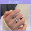 Bague Ouverte Ajustable d'Inspiration Coréenne Exquise Pour Femmes Avec Design Élégant en Zirconia