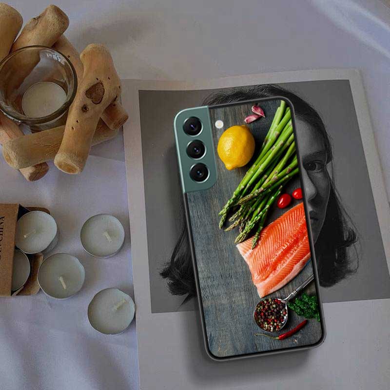 

Salmon Sashimi Phone Case For Samsung Galaxy S22 S25 Ultra S21 S10 Plus S26 Edge S20 S23 S24 FE Cover Silicone Soft TPU Clea Samsung S21 Plus