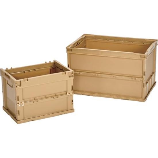 TRUSCO Thin Folding with Locking LS Storage Container, 50L, Lid, Color, TR-C50B-LS, Case/Box