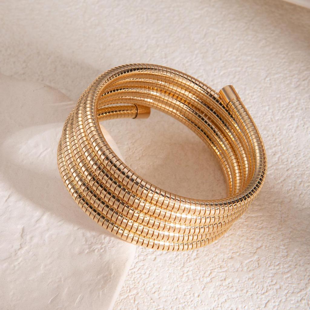 European & American High-End Gold Wire Multi-Layer Bracelet Necklace.
