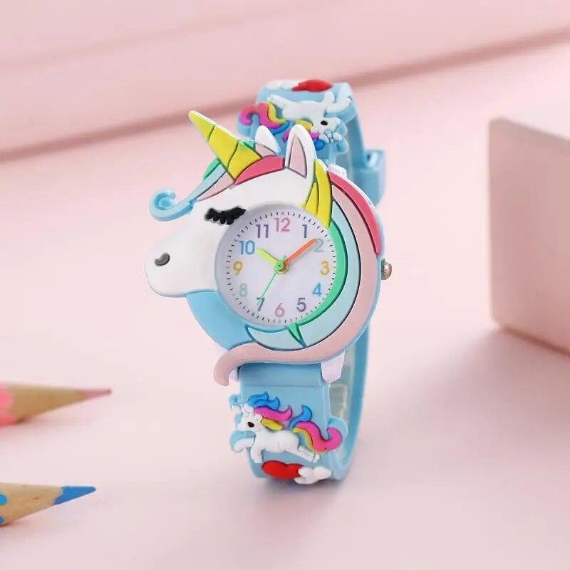 Garçons et Filles avec Enfants Montre à Pression Mignonne et Tendance Montre à Quartz