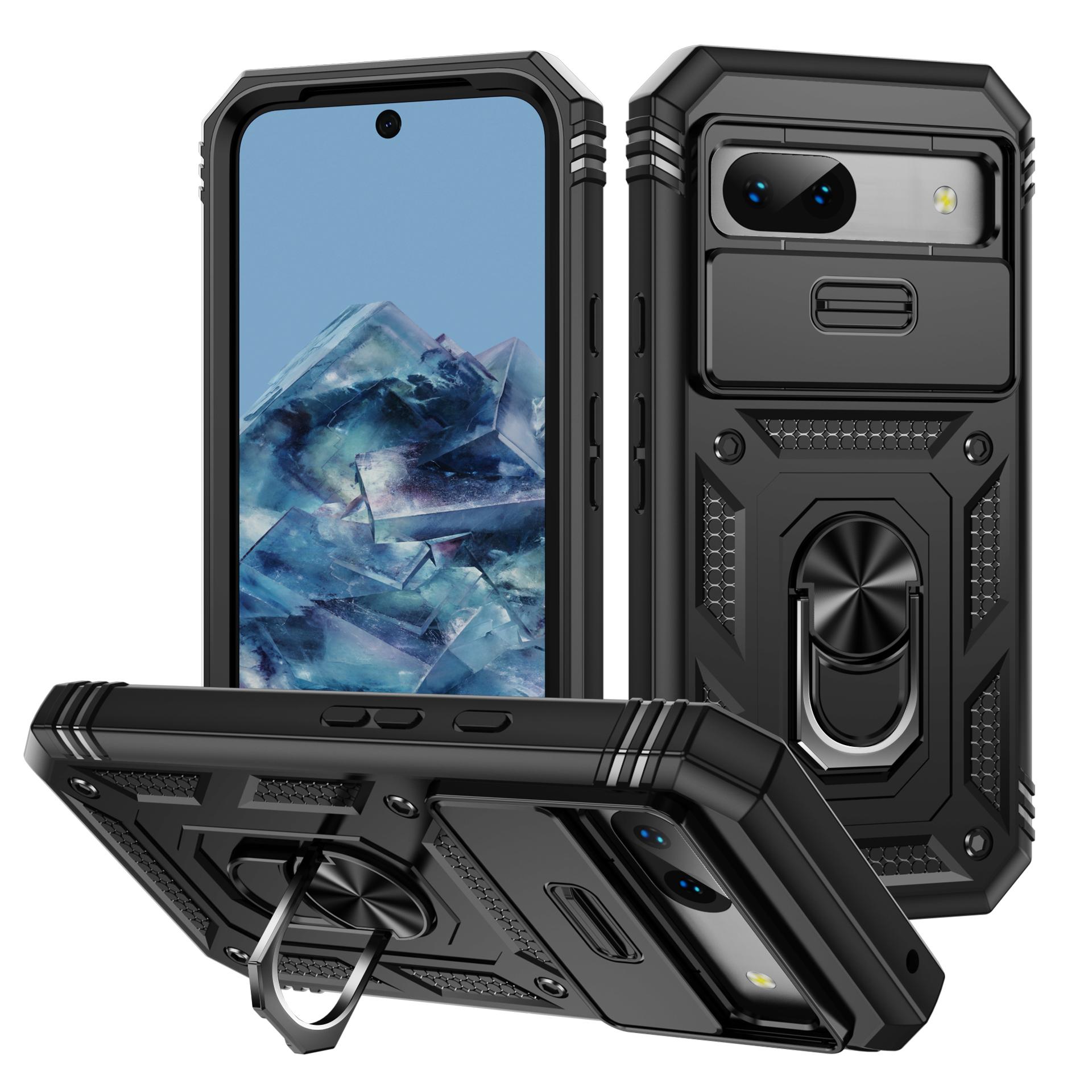 

Shockproof Lens Protective Hard Case for Google Pixel 10 Pro XL 5G Pixel10 Pixel 9 Pro XL 9A 8A 8 Pixel9 Anti-Drop Covers Google Pixel 10 Pro XL чёрный