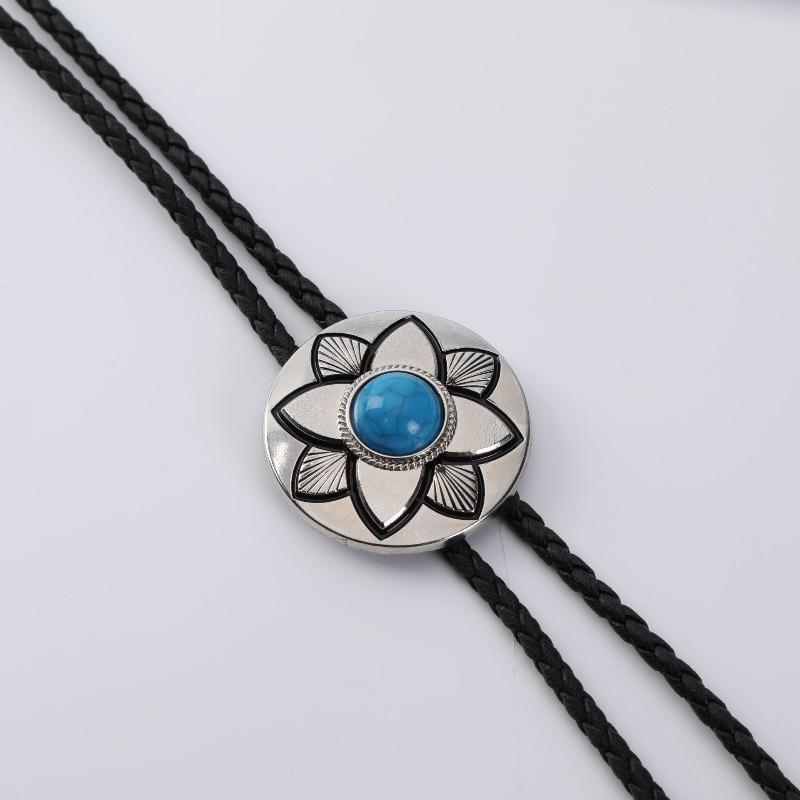 Adjustable Enamel Western Polo Tie Alloy Pendant Bow Tie Rope
