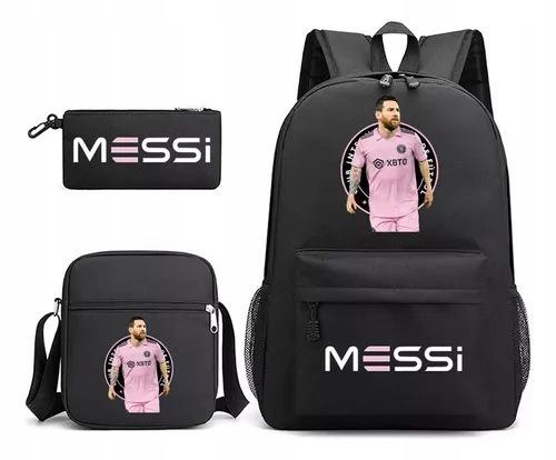 Football Star Print Youth Primary And Secondary School Students Schoolbag Three-Piece Set Men'S And Women'S Backpack