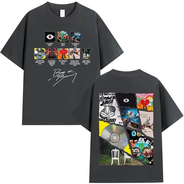 S-XXXL Men Women Singer Rapper Super Star Bad Bunny Printing Tops Adults Unisex Plus Size Short Sleeves Round Neck T-shirt