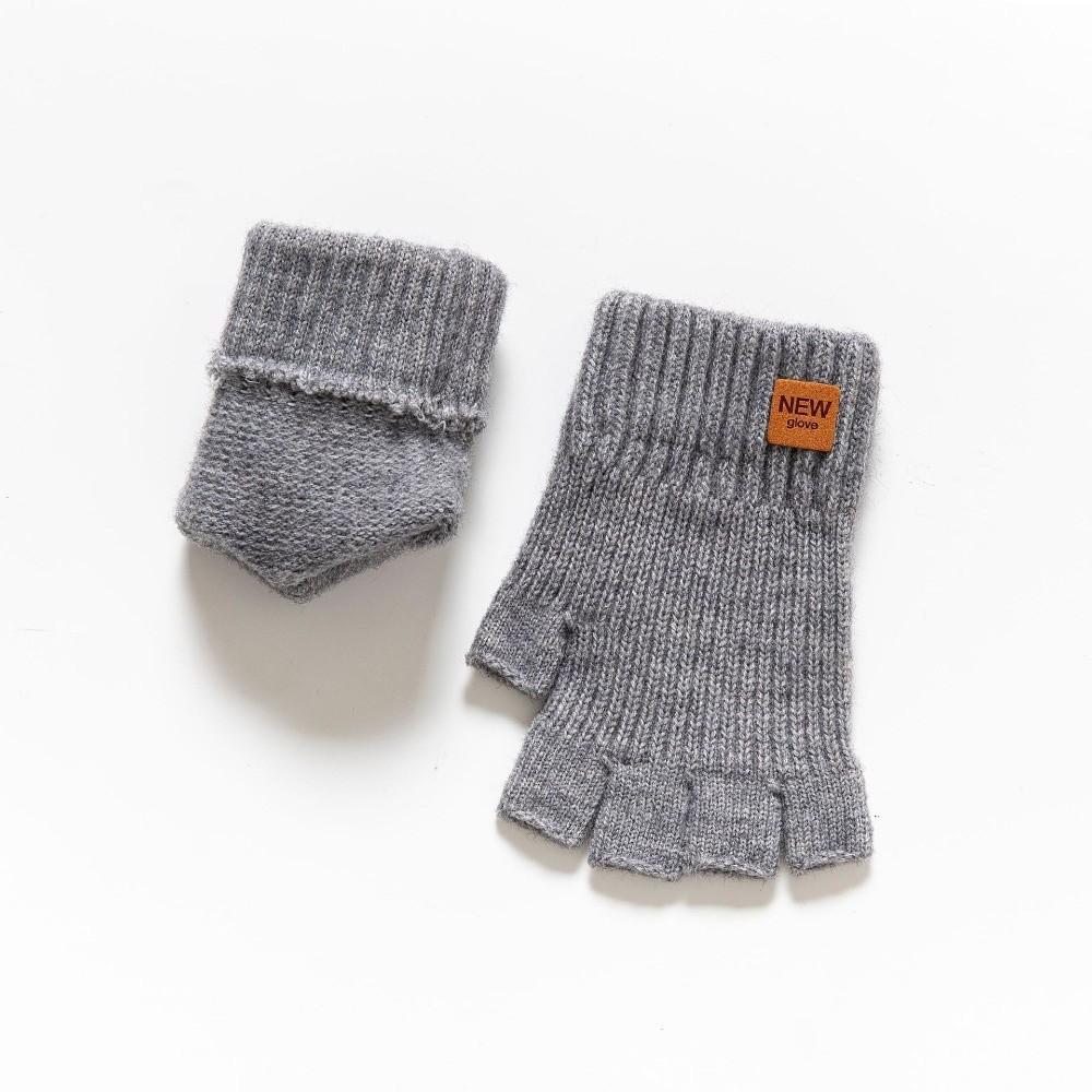 Half Finger Warm Gloves Knitted Driving Mittens New Windproof Cold Proof Gloves  Gift