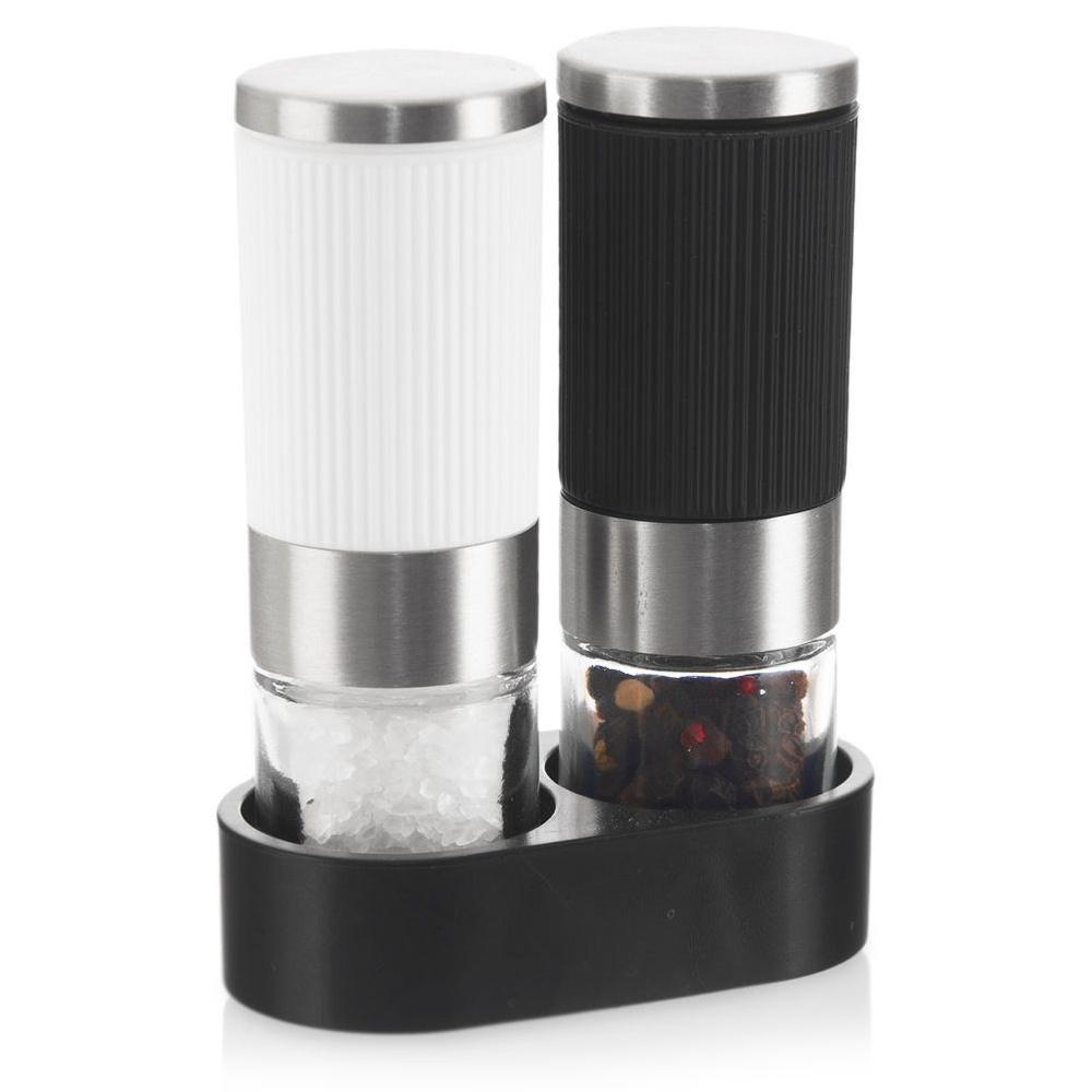 2x Pepper Salt Spice Grinder Set with Stand