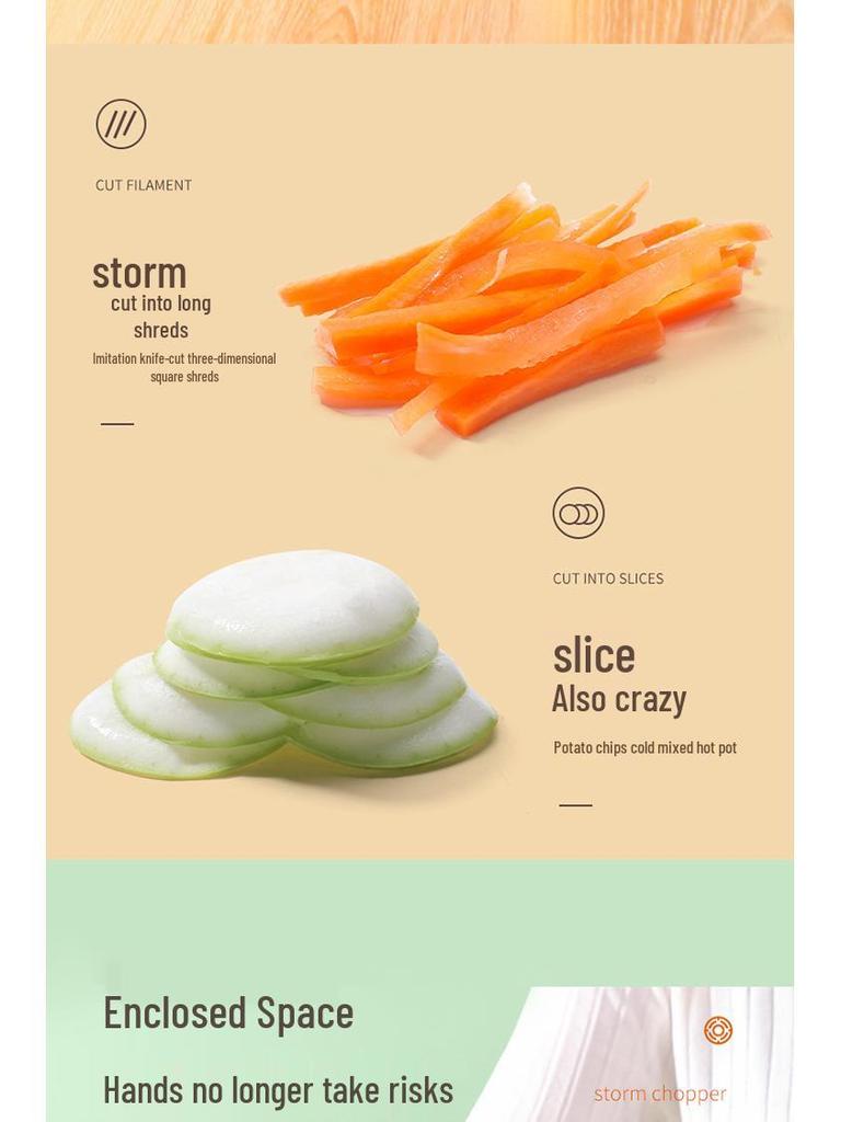 Multifunctional Hand-Cranked Vegetable Slicer and Shredder for Potatoes and Carrots