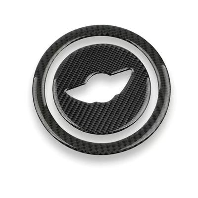 Nacalikeey Steering Wheel Decoration Car Decoration MINI Mini Horn Pad Cover Carbon Fiber Decoration