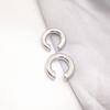 Minimalist Asymmetrical Double Circle C-Shaped Metal Ear Cuff Jewelry