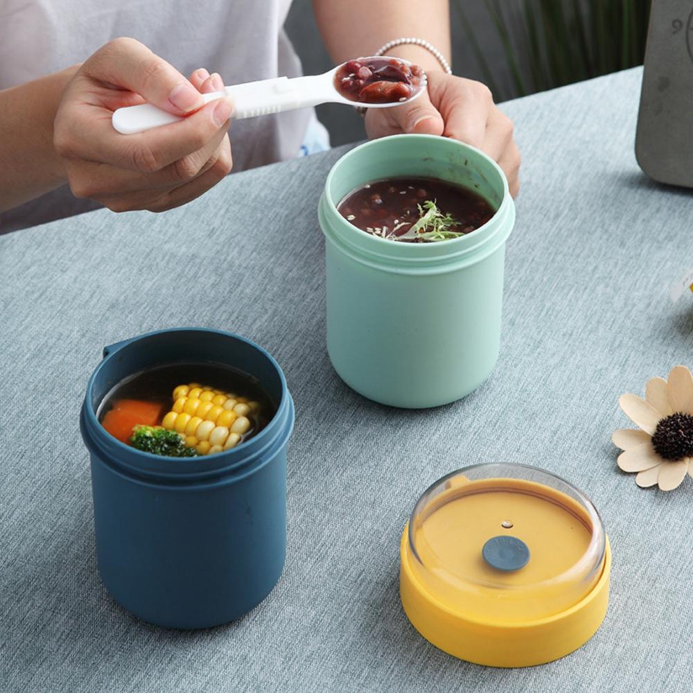Portable Breakfast Cup 500ML Oatmeal Cup Cereal Nut Yogurt Mug Snack Cup Soup Mug Microwave with Lid Spoon for Kitchen Tools