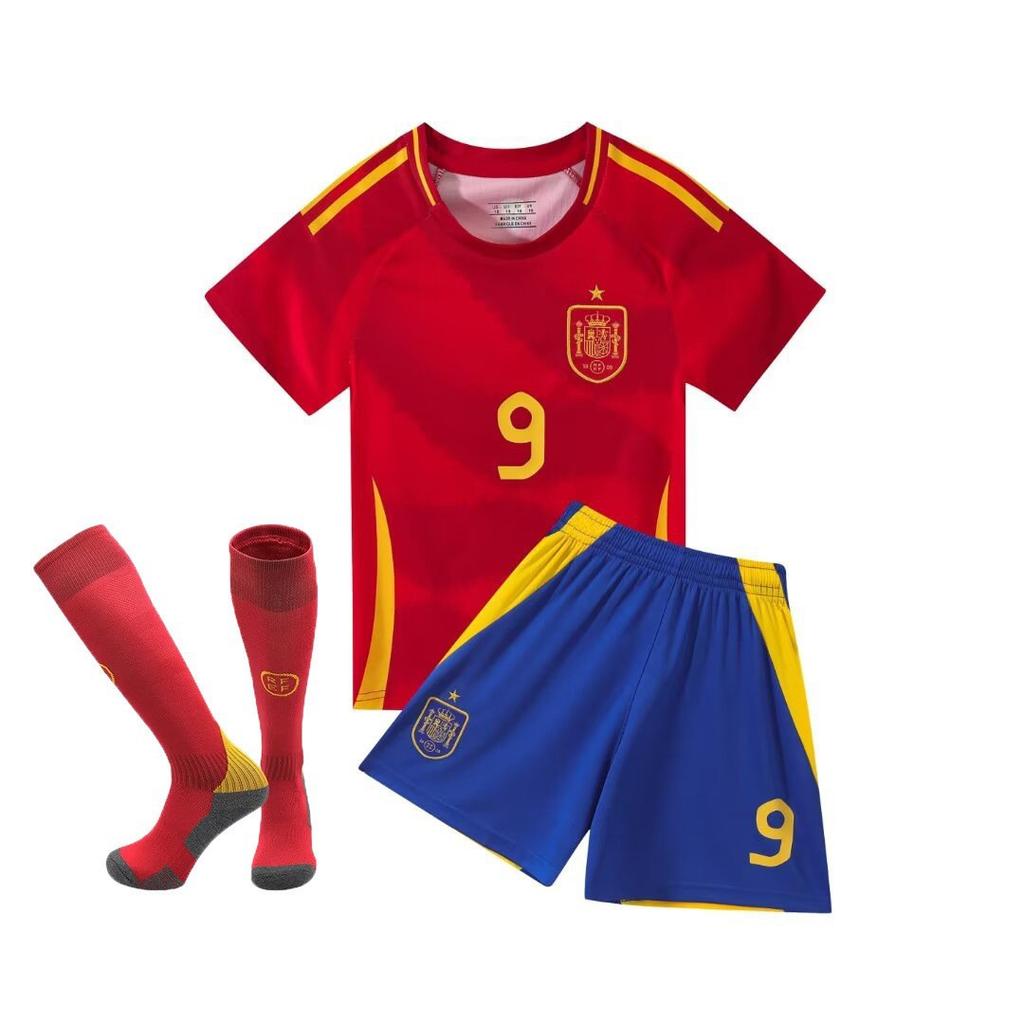 24-25 Španielsko Domáci Tím Č.. 9 Futbalový dres národného tímu Detské oblečenie Dospelácka súprava Veľkosť 14-3XL