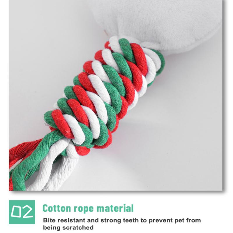 Christmas Pet Cotton Rope Toys Dog Interactive Toy Bite Resistant Dog Toy Christmas Gift Pets Toys