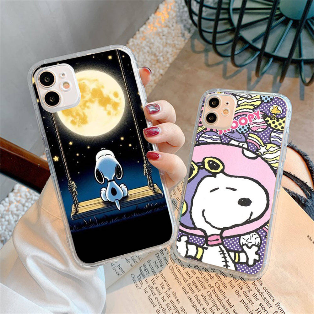 Case for Samsung A04 A14 A23 A34 A54 M23 M33 M52 M53 Realme 10 9 C30S C35 C55 VIVO Y02S Y21 Y51 X80 Pro Transparent Cover NI38 Funny Snoopy