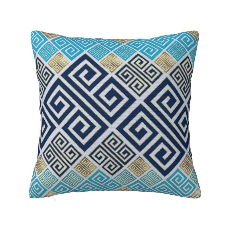 Luxury Greek Meander Black And Beige Design Cushion Cover for Sofa Soft Pillow Case Home Decorative