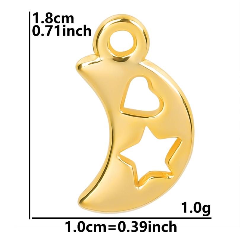 Vintage Metal Filigree Moon Pendants For Jewelry Making Supplies Connectors Accessories Stainless Steel Charm Bulk Luna Material
