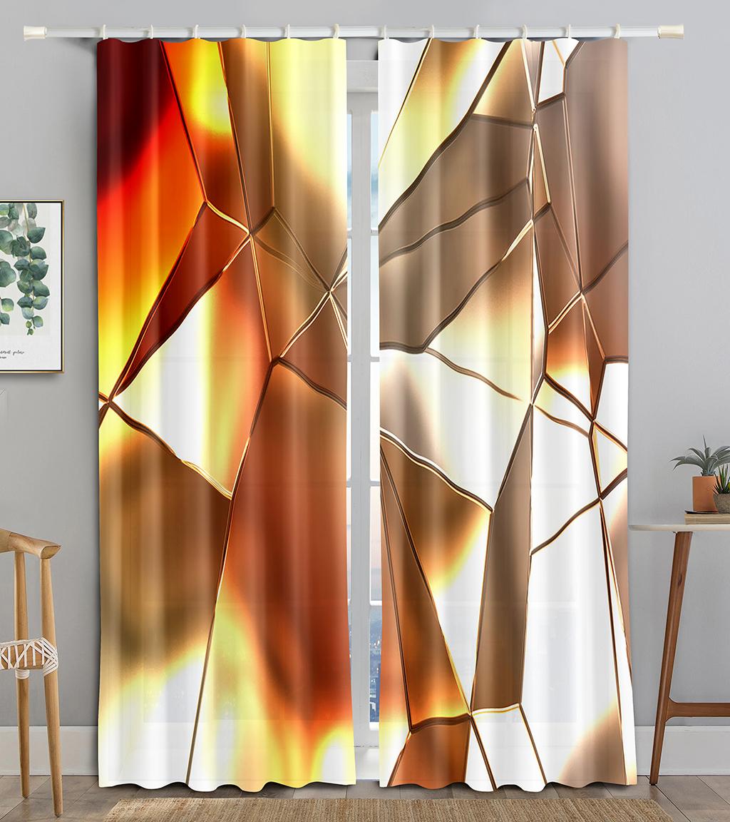 

Абстрактная роскошь, яркая текстура, блестящая затемняющая штора для гостиной, спальни, ванной комнаты, кухни, двери шкафа, крючки для декора W50 X H130(CM)X2&Grommet Top