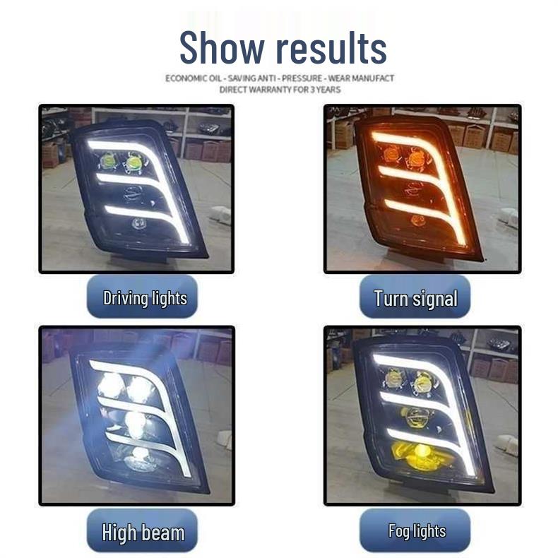 Compatible with Shaanxi Delong X3000 Headlight Assembly, Four-Lens Laser Full LED X5000 Super Bright.