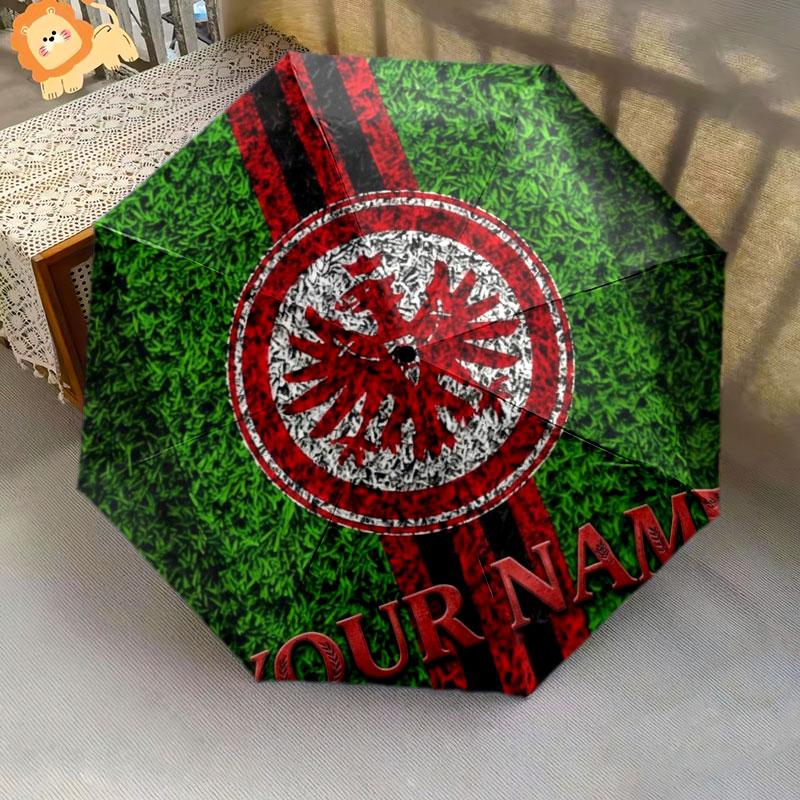 1 PC Automatic Folding Umbrella - Eintracht Frankfurt Custom Name Pattern, Portable & Foldable Design with 8 Ribs, Christmas Birthday Gifts