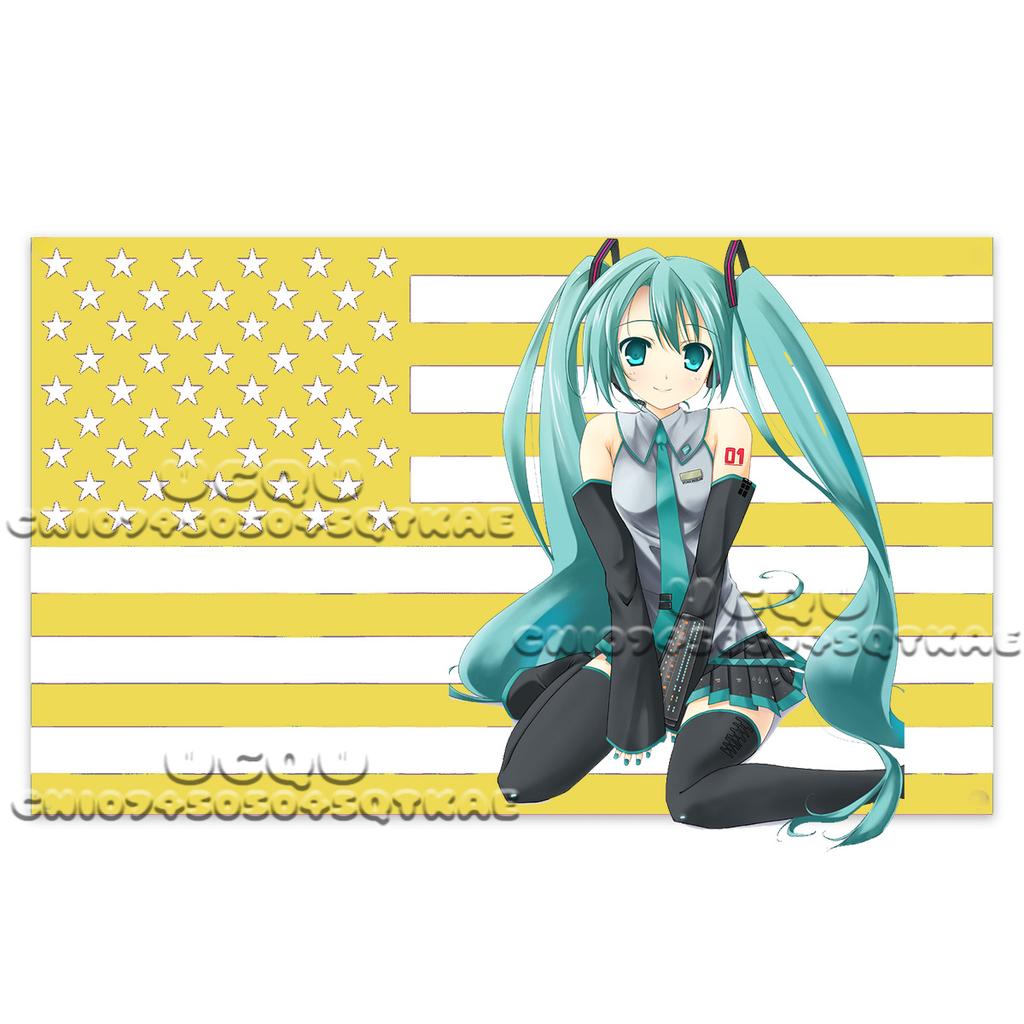 American Flag Tapestry Hatsune Miku Anime Background Decoration Dormitory Bedhead Tapestry Living Room Sofa Background Cloth