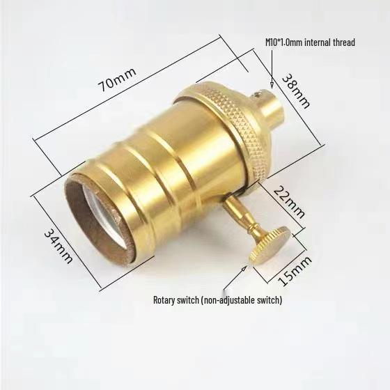 Retro Edison Antique Copper Lamp Socket E26/E27 Brass DIY Pendant Holder