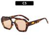 Leopard Trendy Women Sunglasses Square Chic Decorative Beach Sun Shades for Outdoor Travelling with UV Protection