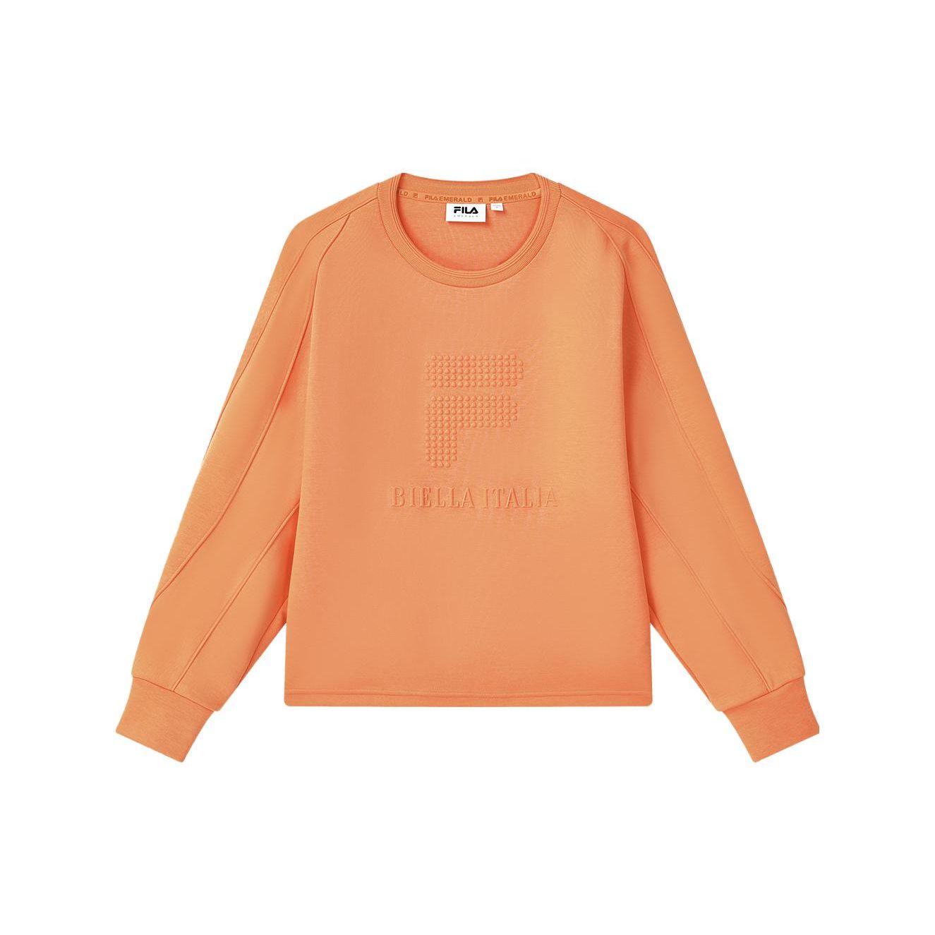 

FILA Letter Round Neck Pullover Long Sleeve Sweatshirt Women sweatshirt Spring-Orange F11W314205F-OR S