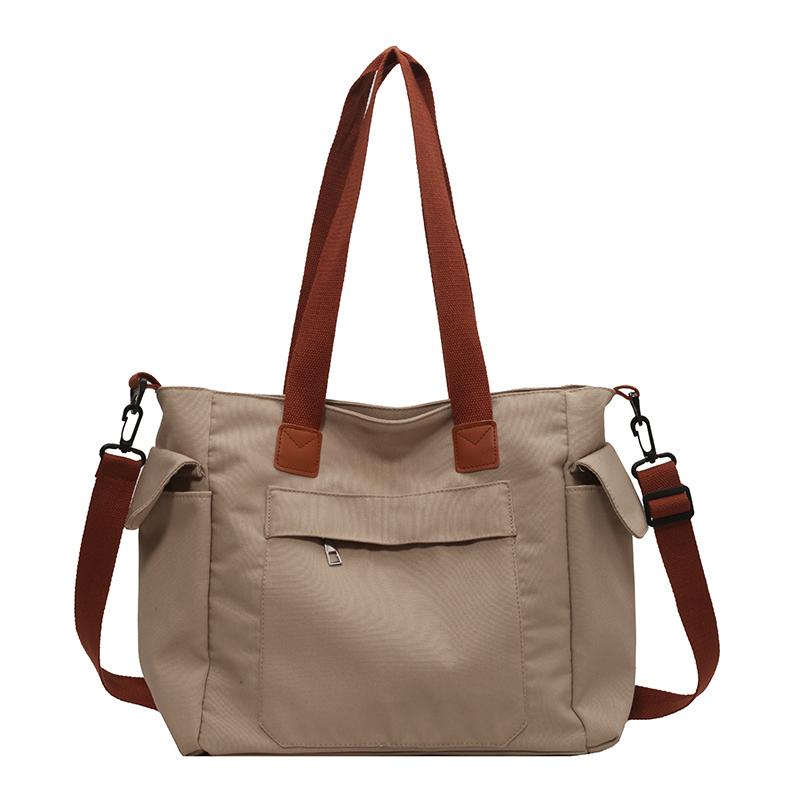 

Большая вместительная сумка-тоут для женщин, однотонная дизайнерская повседневная сумка через плечо