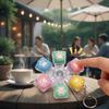 Relief Stress Keyboard Keychain 6 Keys Button Keyboard Clicker Toy Fidget Keychain  For Gifts