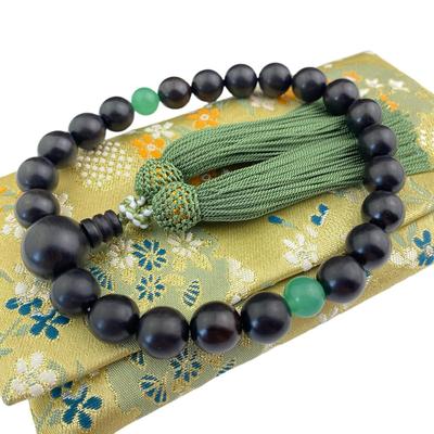 Myo Renka Prayer Beads for Men Juzu Ebony 22 Beads Prayer Beads Bag Set One Hand Prayer Beads Informal Prayer Beads Sect Usable Prayer Beads Stylish