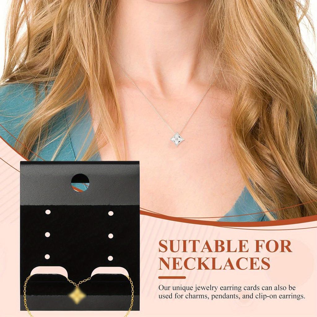 100 Pieces Black Velvet Plastic Display Card Earrings Card Holder for Earrings, Studs Jewelry Accessory Display