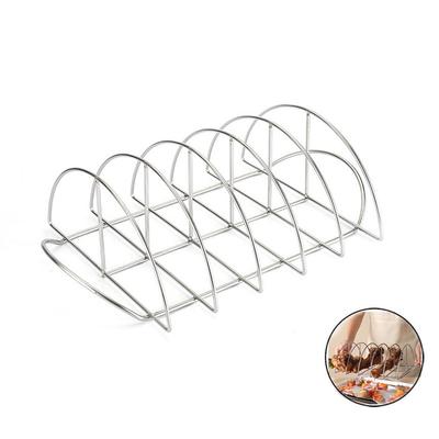 Stainless Steel Barbecue Bracket Rib Rack Barbecue Grilling Rack Non Stick Beef Steak Holder for