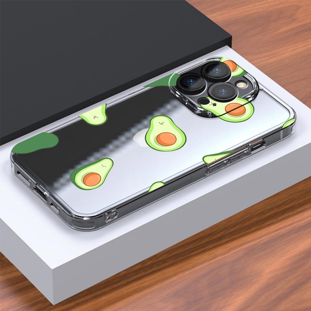 Phone Case For iPhone 15 16 14 13 11 12 Pro Max X XR XS 7 8 Plus SE Transparent Soft Cover Fundas Cartoon Cute Pig Panda Avocado