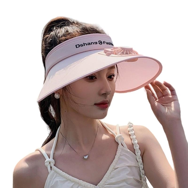Rechargeable Cooling Hat With Built In Ventilation Fan For Outdoor Summer Sun Hat Lightweight Breathable Design