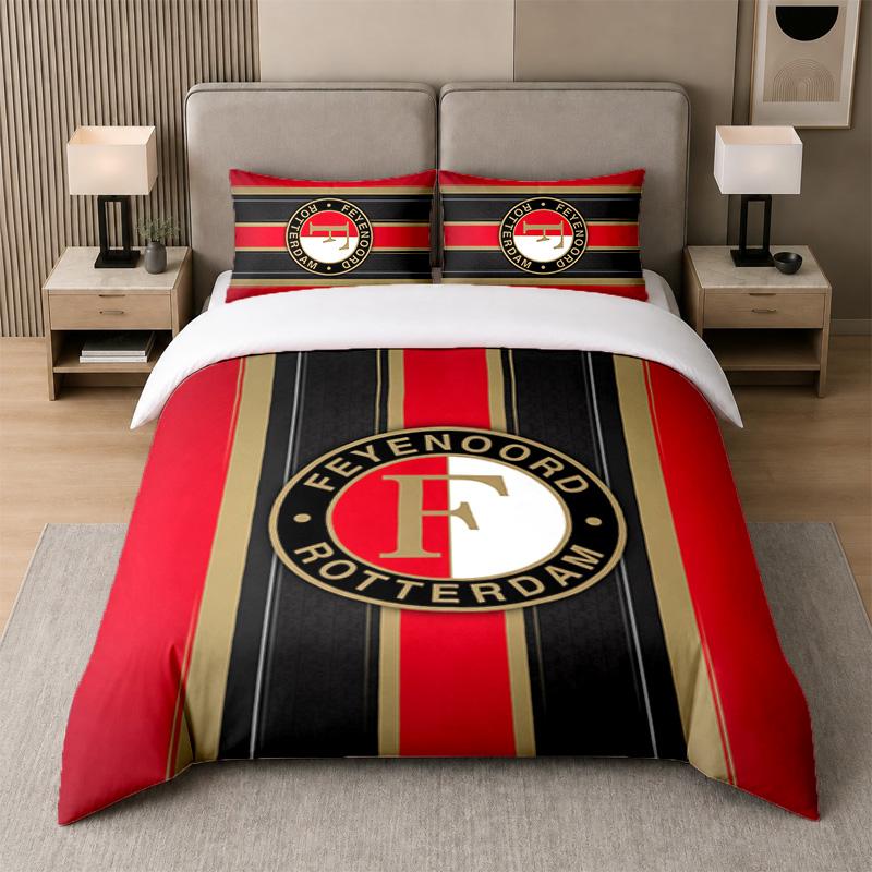 3Pcs Bedding SetFeyenoord Soft Bed Sheet and Two Pillowcases Home Bedroom Decor
