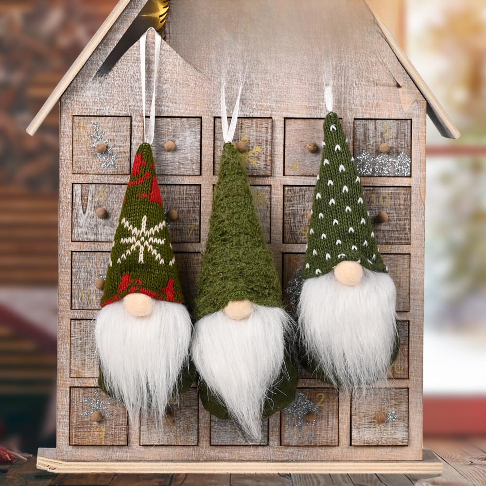 Handmade Charming Knitted Doll Hangings For Holiday Decorations Set Of Styles Three