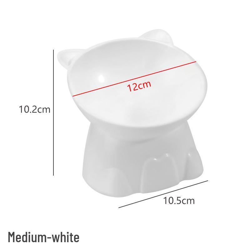 

High-Leg Anti-Tip Pet Bowl for Cats & Small Dogs - Neck Protection Design, Perfect for Food & Water