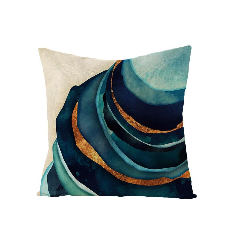 Home Decoration Supplies Landscape Painting Polyester Pillow Cover Home Geometric Abstract Sofa Cushion Cover