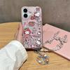 KT Cartoon Glitter Magnetic Phone Case for iPhone 17 Pro Max, 16 Pro, 15 Pro