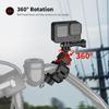 Bicycle Mount Motorcycle Mount Action Camera Handlebar Mount Bicycle Holder 360° Rotation for GoPro Hero 11/10/9/8/7/6 Insta360 DJI Osmo