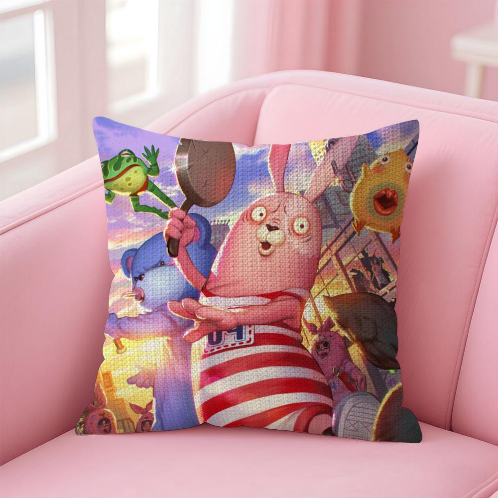 Anime UUsavich Cartoon Cushion Cover Natural Linen Pillow Case DoubleSided Print Decorative Sofa Pillowcase Home Decor Gift