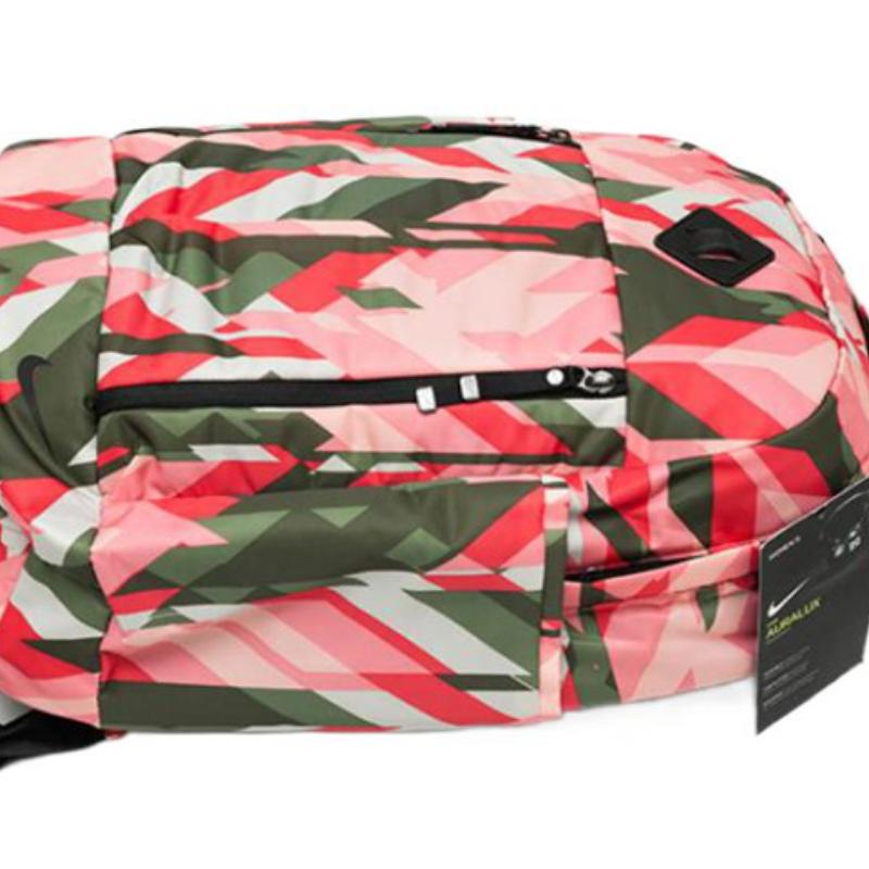 Nike Polyester Backpack Regular Unisex Pink/Army Green/Red Casual