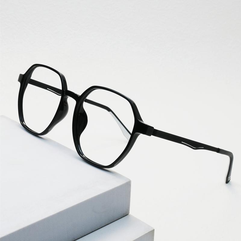 New Large Frame Polygonal Ultra Light Rubber Titanium Eyeglass Frame For Men And Women Optical Prescription Glasses