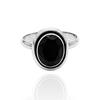 Minimalist Black Spinel Ring: 925 Sterling Silver